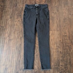 Madewell 28T 10" High Rise Skinny Classic Black Womens Tall Jeans Stretch Cotton